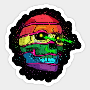 Rainbow LGBT Skull Sticker